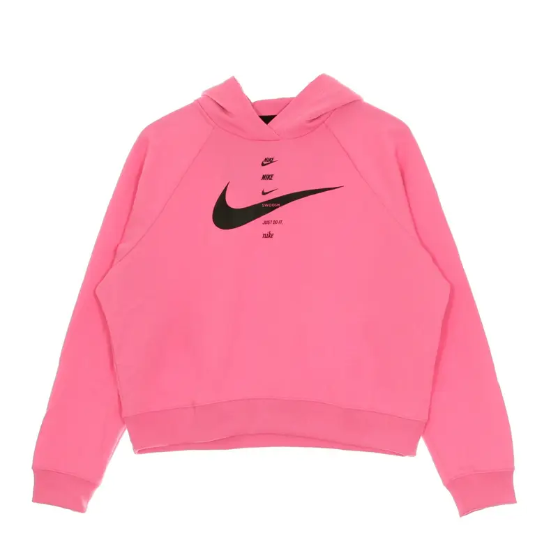 Felpa Cappuccio Donna Swoosh Hoodie Pink Glow/black