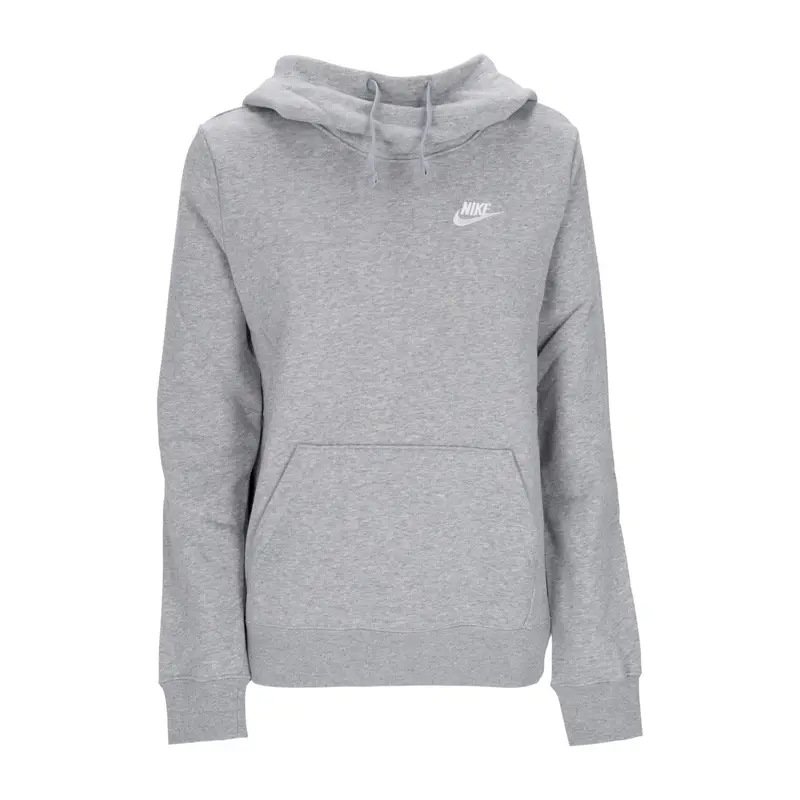 Felpa Cappuccio Donna W Sportswear Club Fleece Funnel-neck Hoodie Dk Grey Heather/white