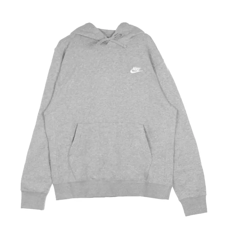 Felpa Cappuccio Uomo Sportswear Club Fleece Hoodie Dk Grey Heather/matte Silver/white