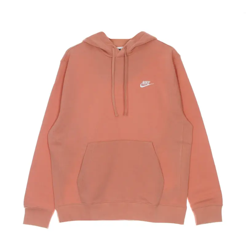 Felpa Cappuccio Uomo Sportswear Club Fleece Hoodie Lt Madder Root/lt Madder Root/white