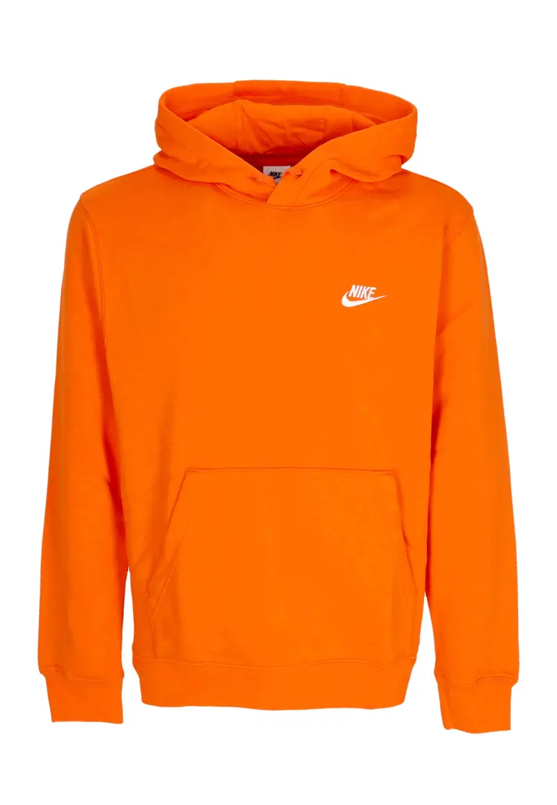 Felpa Cappuccio Uomo Sportswear Club Fleece Hoodie Safety Orange/safety Orange/white