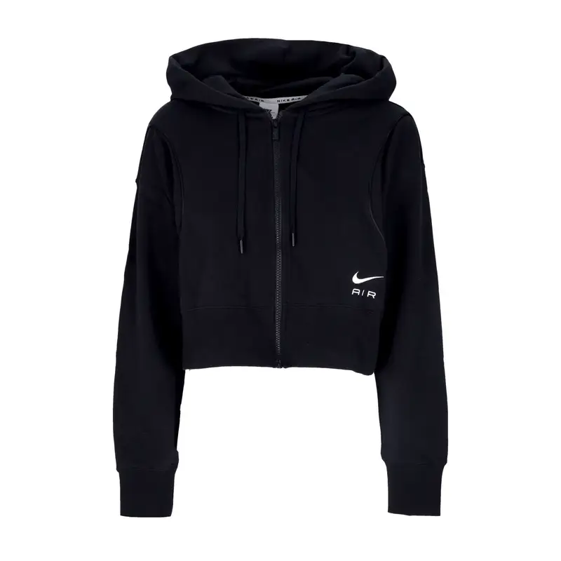 Felpa Cappuccio Zip Donna Sportswear Air Fleece Full-zip Hoodie Black/black/white