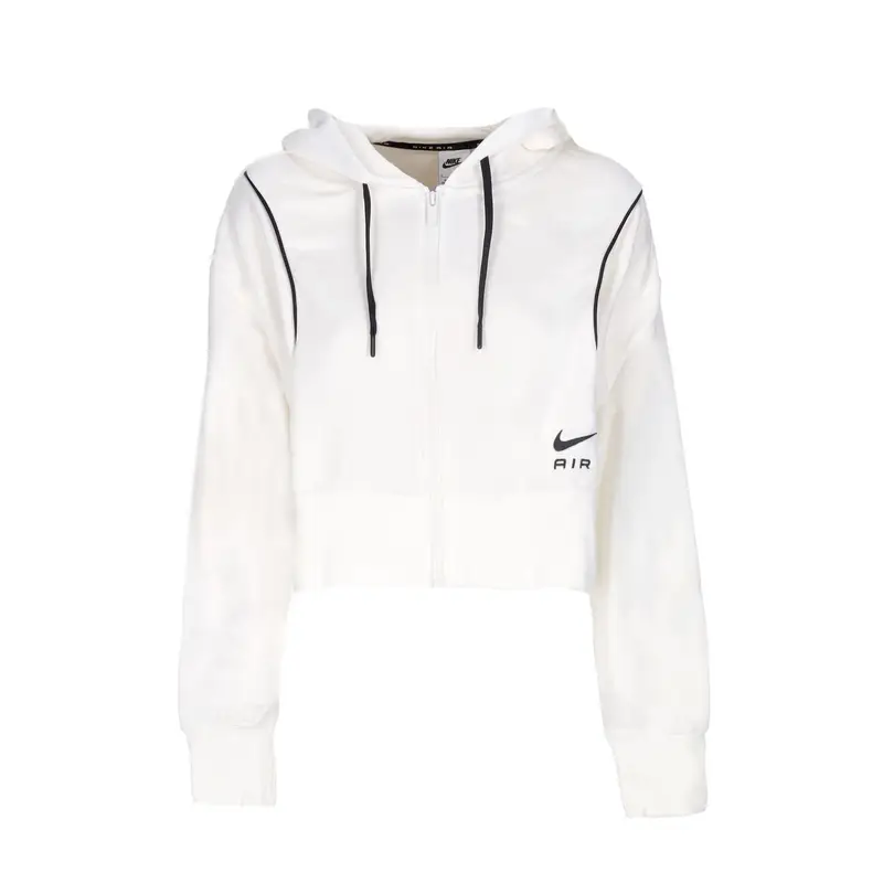 Felpa Cappuccio Zip Donna Sportswear Air Fleece Full-zip Hoodie Sail/black/black