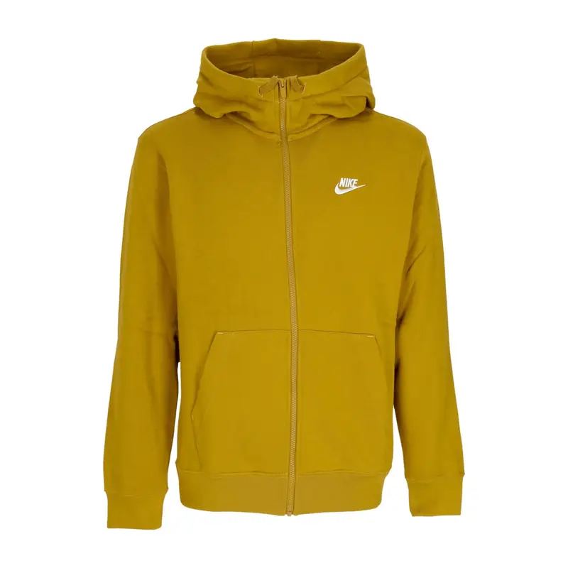 Felpa Cappuccio Zip Uomo Sportswear Club Hoodie Bronzine/bronzine/white