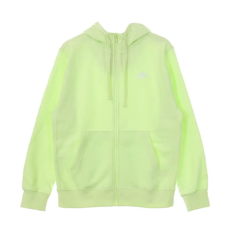 Felpa Cappuccio Zip Uomo Sportswear Club Hoodie Lt Liquid Lime/lt Liquid Lime/white