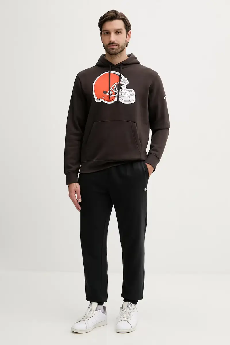 felpa Club Logo Hoodie uomo colore marrone con cappuccio NKDK-2DI-9I-N09 miniatura 2