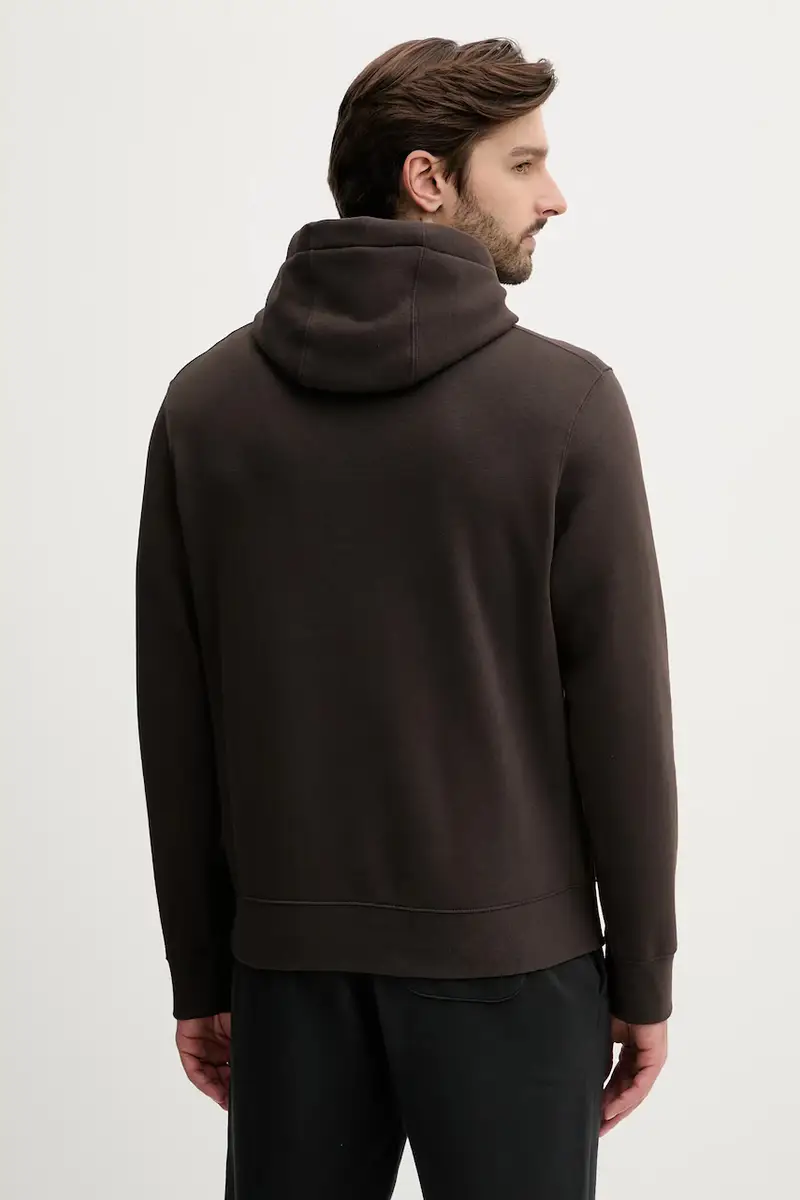 felpa Club Logo Hoodie uomo colore marrone con cappuccio NKDK-2DI-9I-N09 miniatura 3