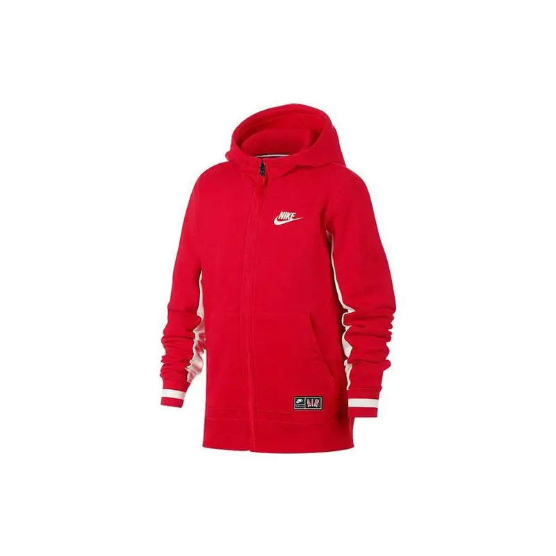 Felpa con cappuccio a maniche lunghe con stampa logo a tinta unita Bambino top Rosso AQ9500-657 L