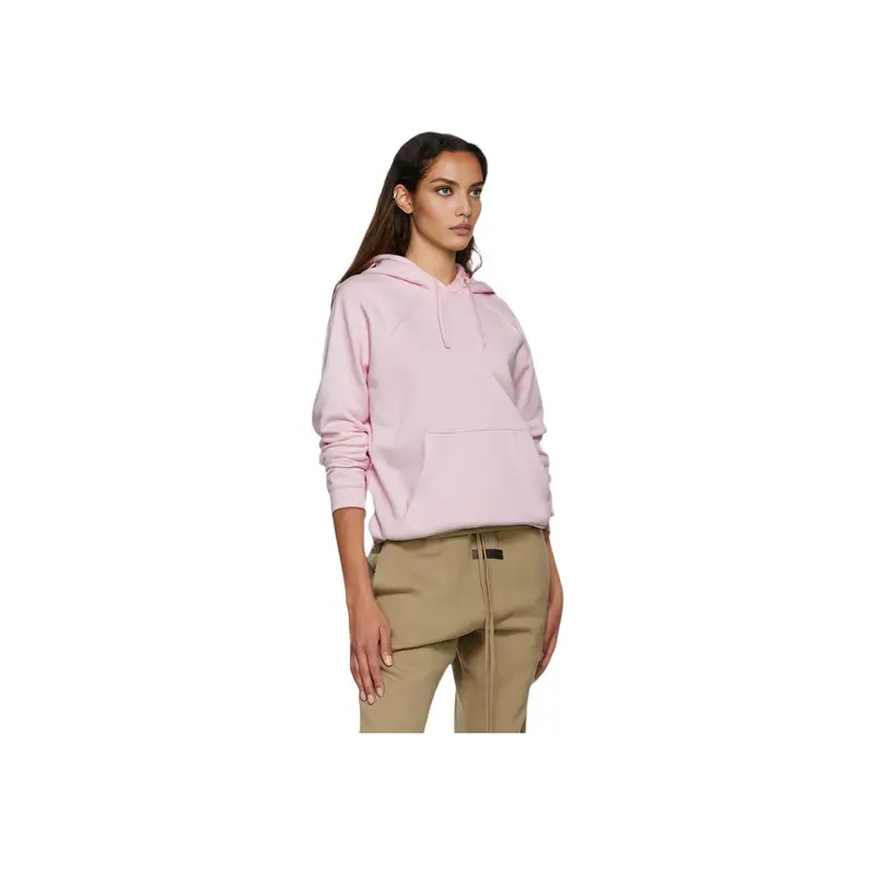 Felpa con cappuccio a tinta unita a maniche lunghe in pile Nike Donna felpa Rosa BV7480-630 L miniatura 2