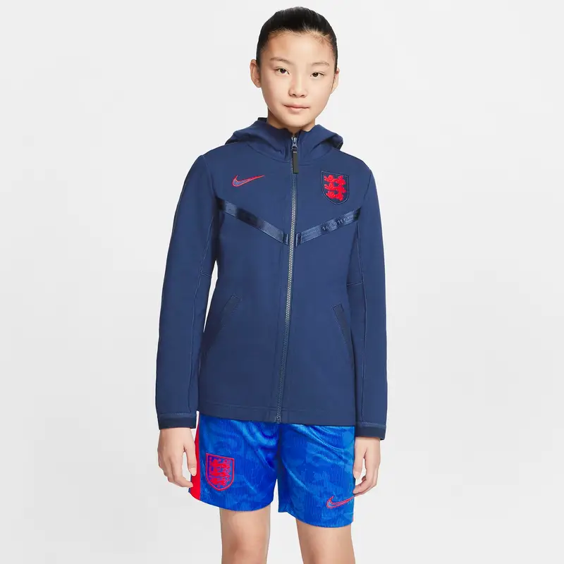 Felpa con cappuccio a zip per bambini Angleterre Tech Bleu