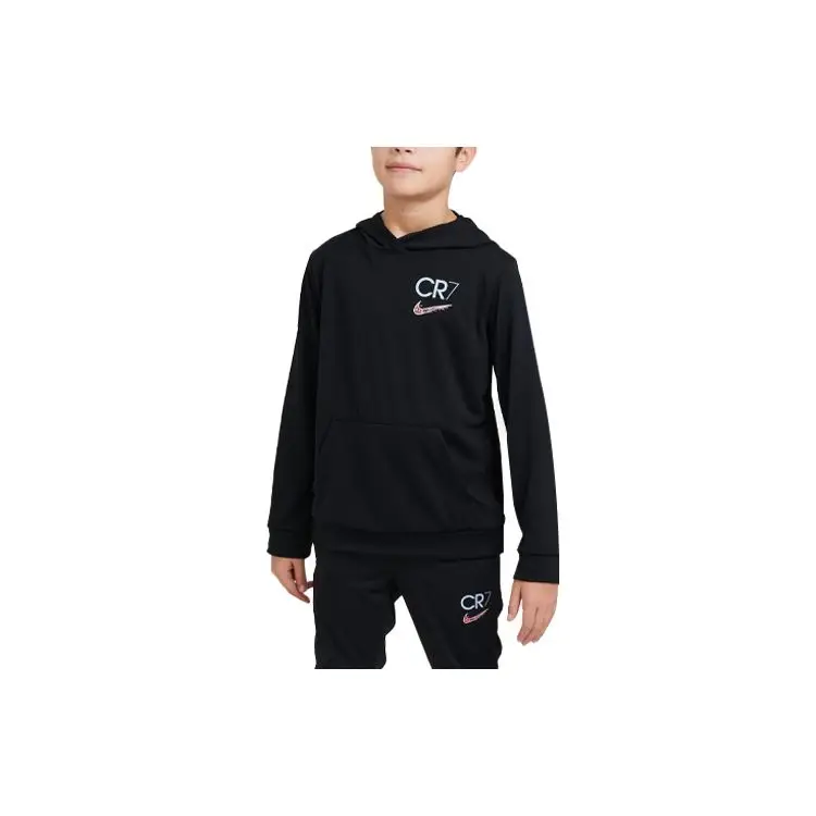 Felpa con cappuccio ampia con stampa logo solido CR7 Nike Bambino Felpe Nero DX5460-010 L
