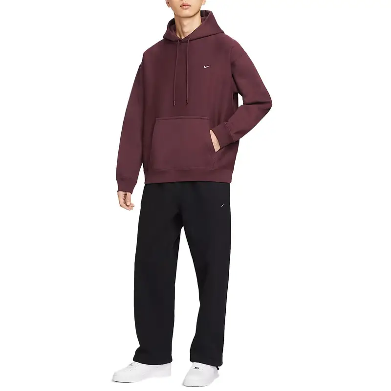 Felpa con cappuccio casual confortevole e delicata sulla pelle Nike Solo Swoosh da uomo HV1083-652 XS miniatura 3