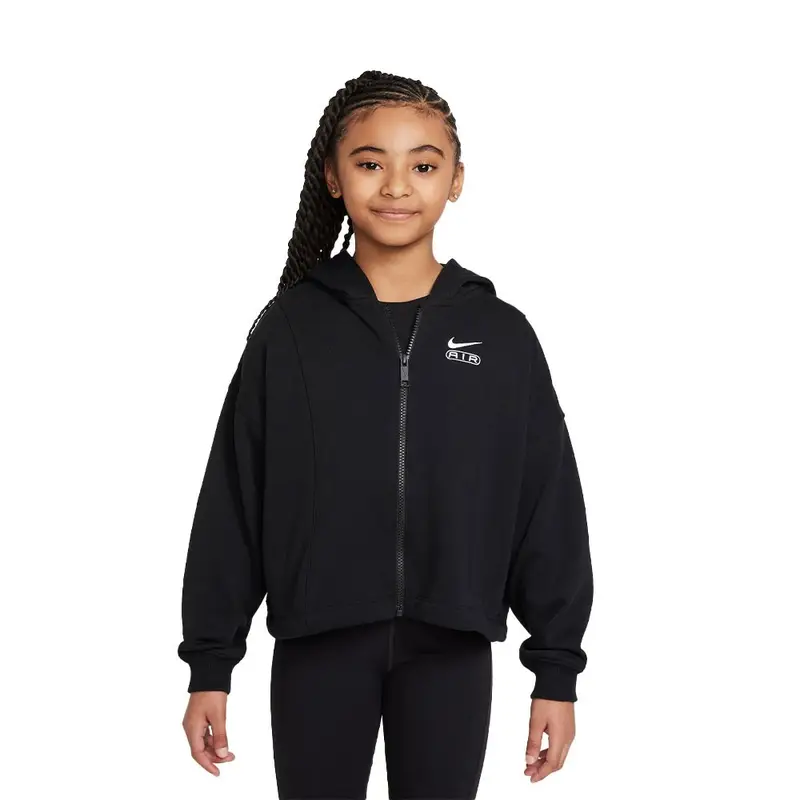 Felpa Con Cappuccio Con Cerniera Nero Bambina XS