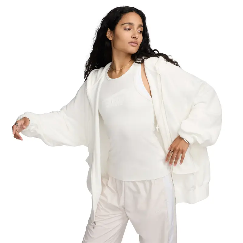 Felpa con cappuccio da donna Nike Blanc