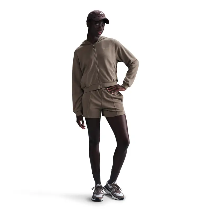Felpa con cappuccio da donna Nike Chill Terry Marron