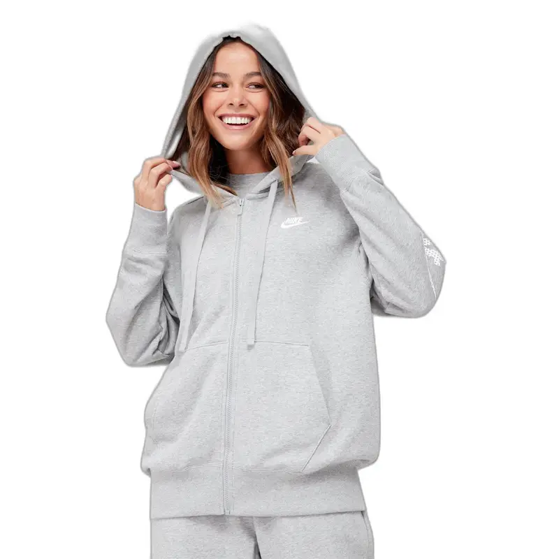 Felpa con cappuccio da donna Nike Fleece DNC Gris