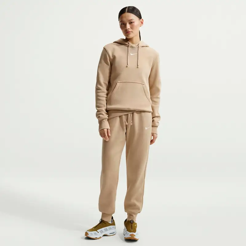 Felpa con cappuccio da donna Nike Phoenix Beige