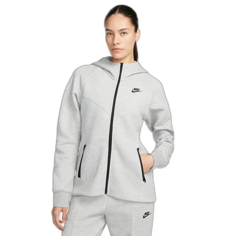 Felpa con cappuccio da donna Nike Tech Fleece Windrunner Gris