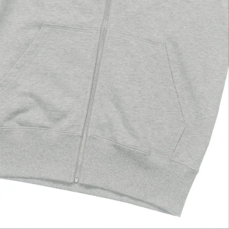 Felpa con Cappuccio e Zip con Tasca Tinta Unita Uomo Felpa Grigia 521574-063 S miniatura 3