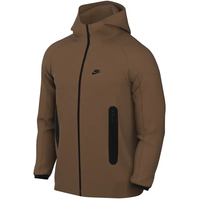Felpa con cappuccio e zip Nike Tech Fleece Marron