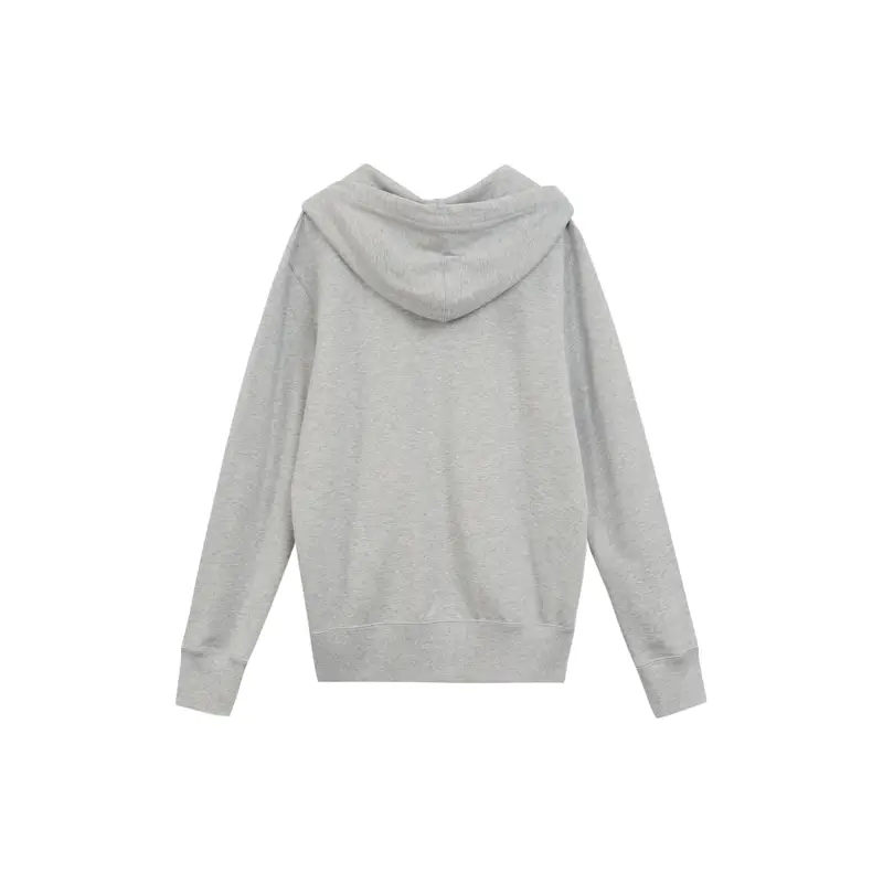 Felpa con Cappuccio e Zip Nike Tinta Unita con Tasca Uomo Felpa Grigia 521574-063 M miniatura 4