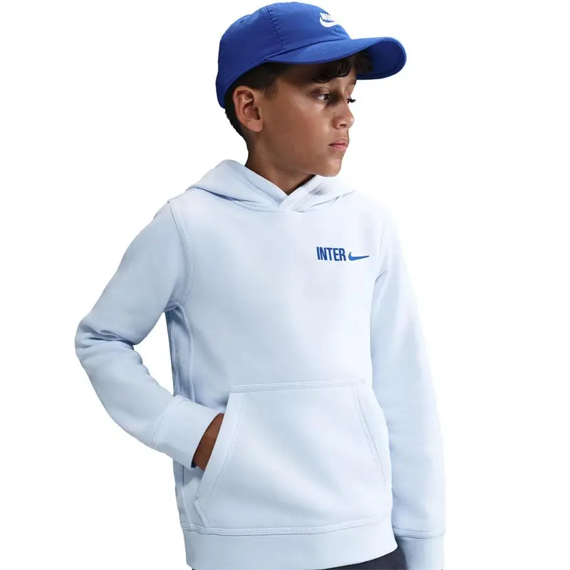 Felpa Con Cappuccio Inter Club Grigio Blue Bambino L