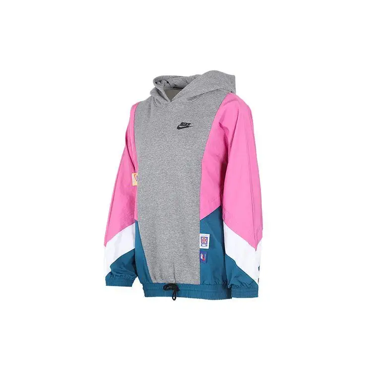 Felpa con cappuccio Nike a blocchi di colore da donna Grigio Carbone DB3847-091 XL