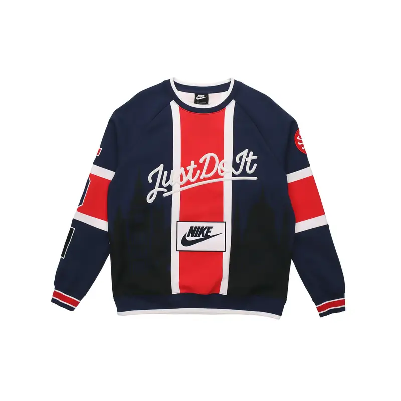 Felpa con cappuccio Nike City Edition London Patchwork da uomo Top Rosso Blu AR1993-410 M