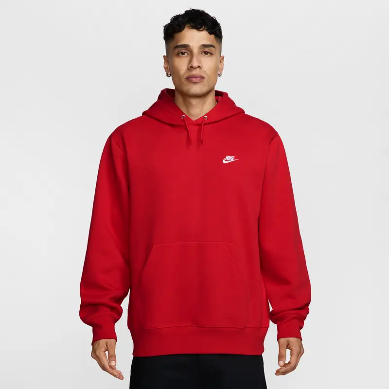 Felpa con cappuccio Nike Club Fleece Rouge