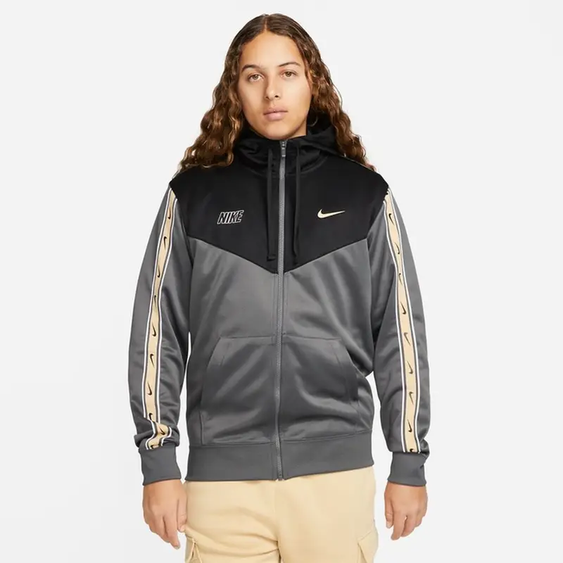 Felpa con cappuccio Nike Repeat PK Gris