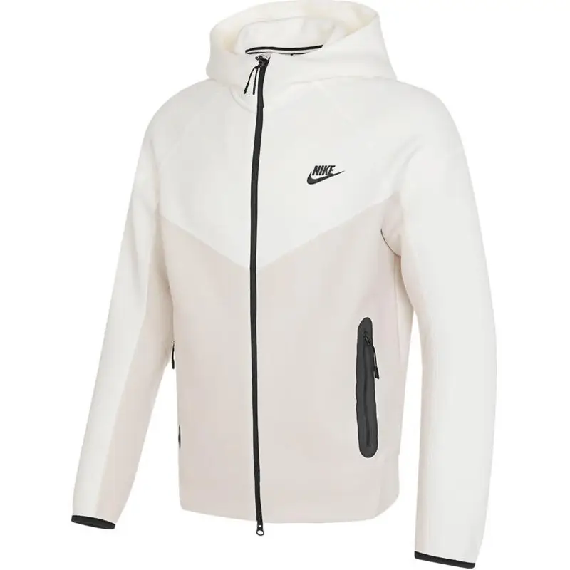 Felpa con Cappuccio Nike Tch Flc Fz Wr Color Block Comoda Giacca Casual Uomo giacche Kaki FB7922-104 L