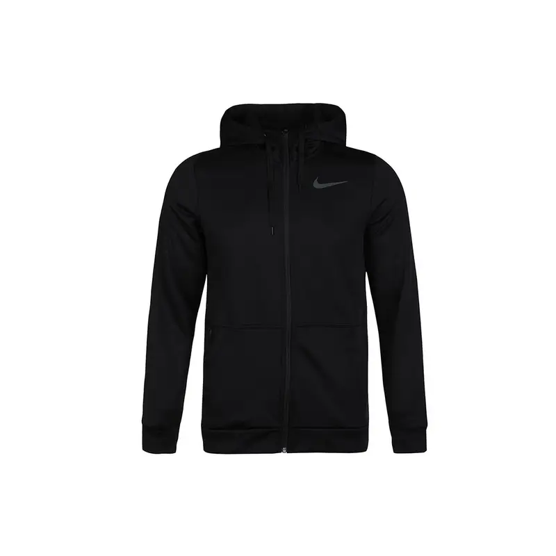 Nike Felpa con cappuccio Therma con zip intera Uomo Nero
