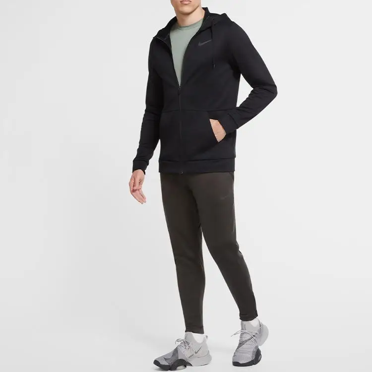 Felpa con cappuccio Nike Therma con zip intera Giacca da allenamento Uomo Capispalla Nero CU6232-010 XXL miniatura 5