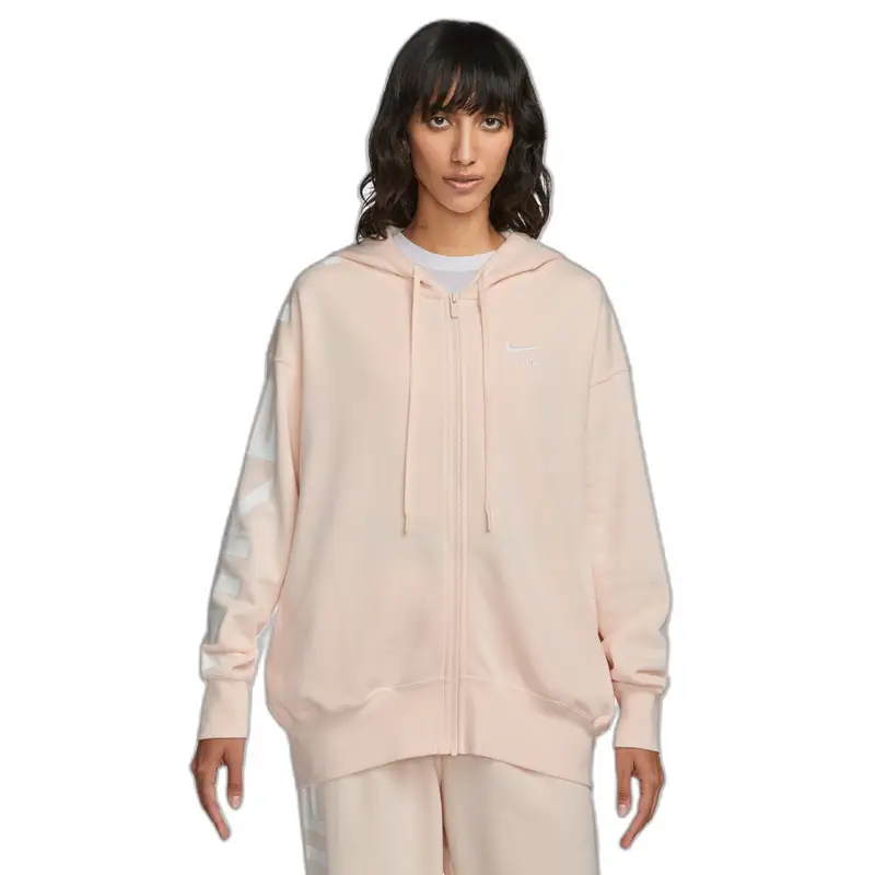 Felpa con cappuccio oversize da donna con zip integrale Nike Air Fleece Rose