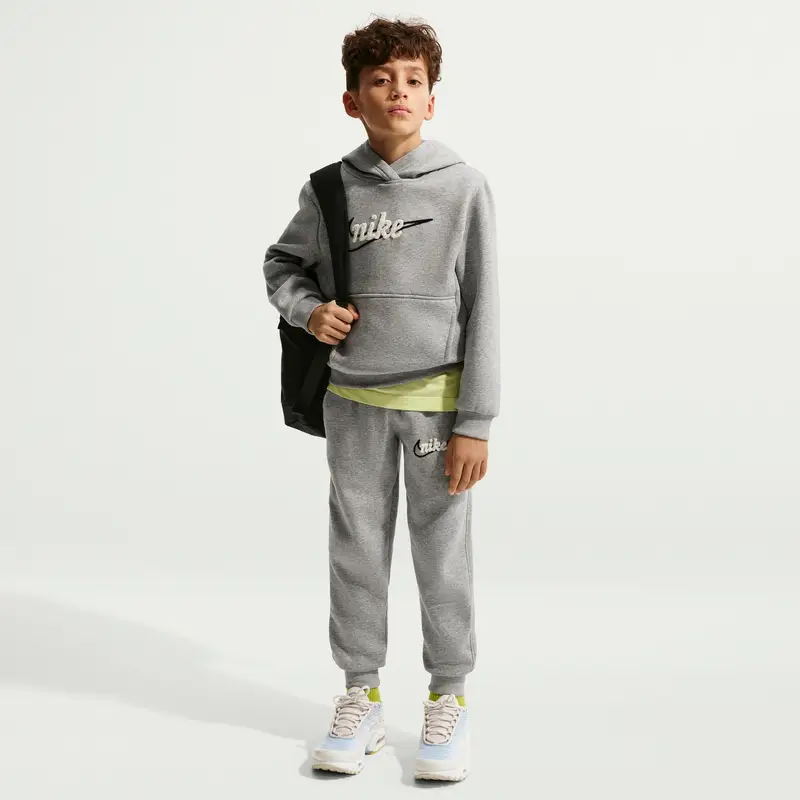 Felpa con cappuccio per bambini Nike Club Fleece Gris