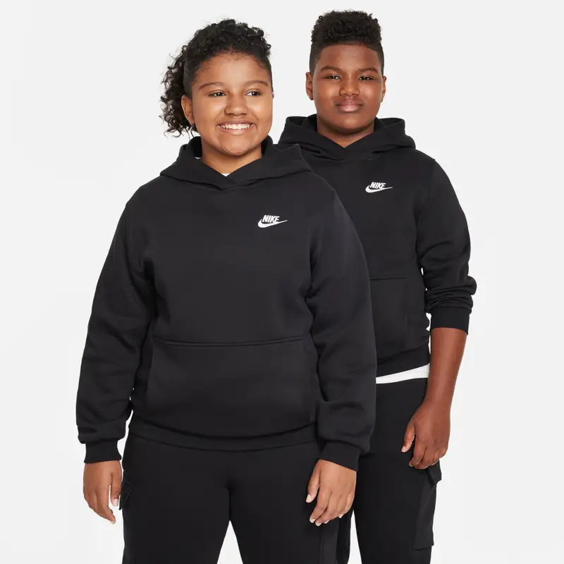 Felpa con cappuccio per bambini Nike Club Fleece Noir