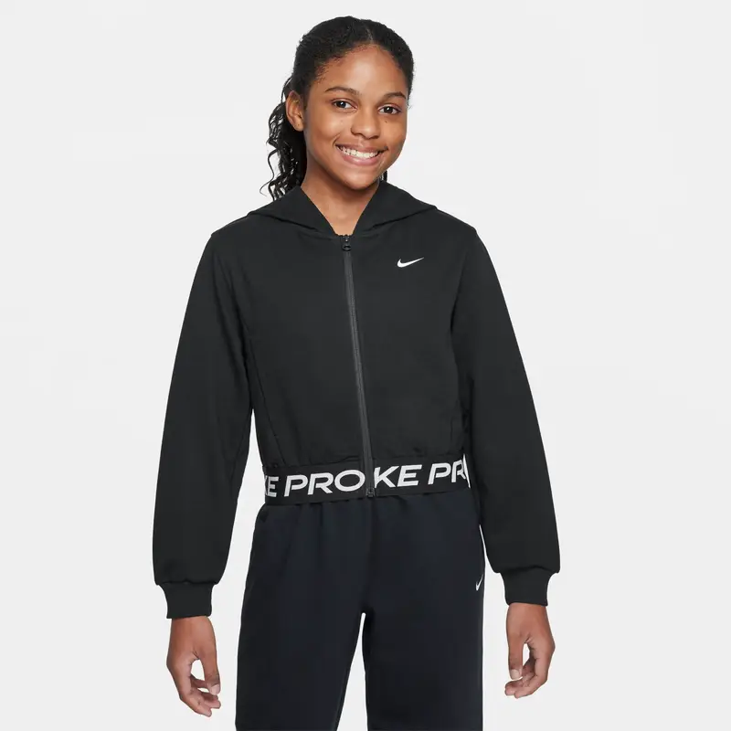 Felpa con cappuccio per bambini Nike Pro Fleece Noir