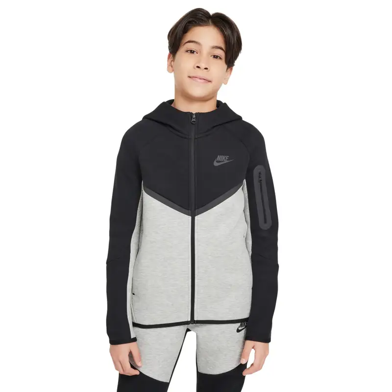 Felpa con cappuccio per bambini Nike Tech Fleece Gris
