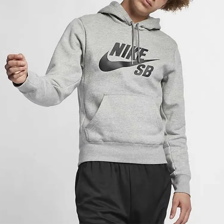 Felpa con cappuccio pullover casual da uomo serie Nike Skateboarding Tops Grigio AJ9734-063 XL miniatura 5