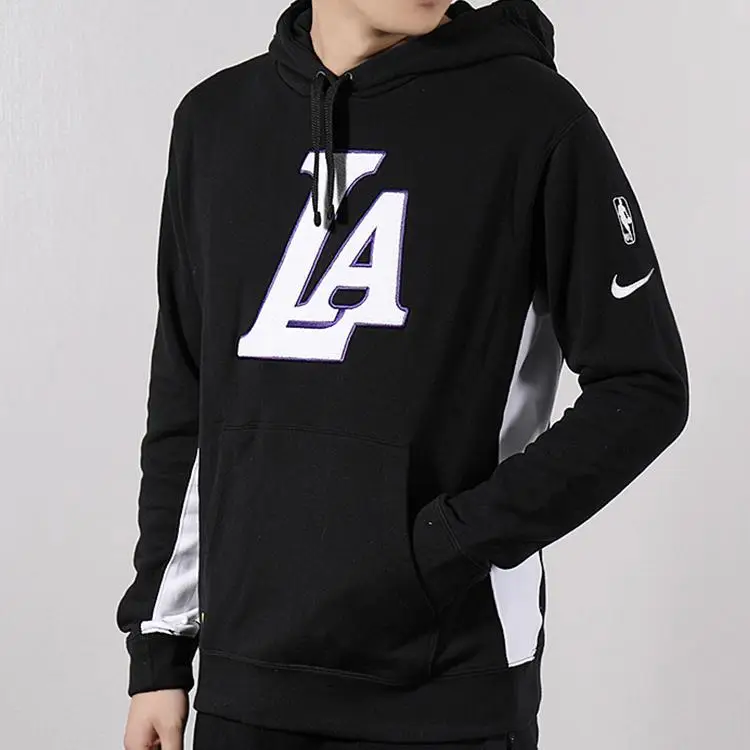 Felpa con cappuccio pullover NBA Nike Los Angeles Lakers Uomo Felpa Nera AJ2858-011 M miniatura 2