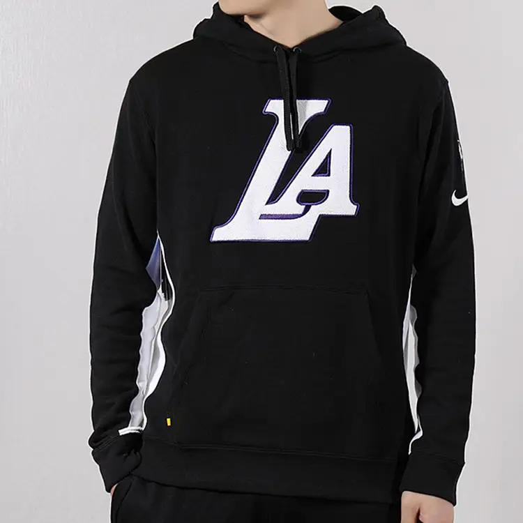 Felpa con cappuccio pullover NBA Nike Los Angeles Lakers Uomo Felpa Nera AJ2858-011 M miniatura 5