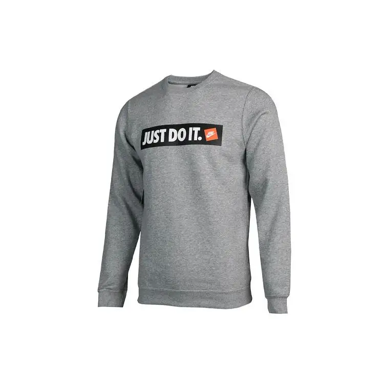 Felpa con cappuccio sportiva Nike con stampa logo a lettere da uomo Grigio 928700-063 S miniatura 2