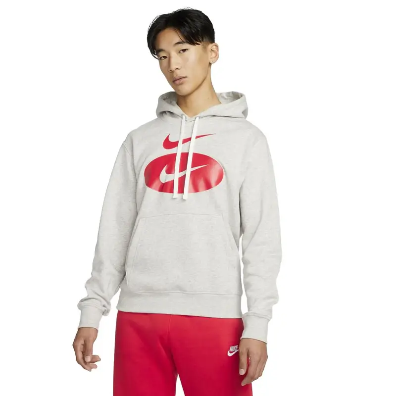 Felpa Con Cappuccio Swoosh League Grigio Uomo XL