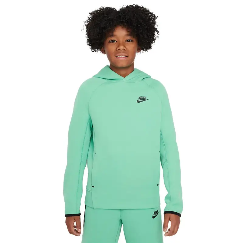Felpa Con Cappuccio Tech Fleece Verde Bambino XS