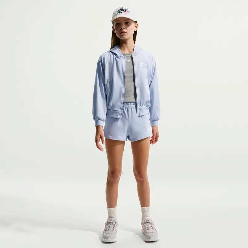 Felpa con cappuccio zip a ragazza Nike Bleu