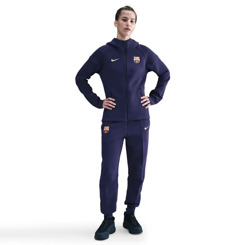 Felpa con cerniera a cappuccio da donna Nike FC Barcelona Tech Violet
