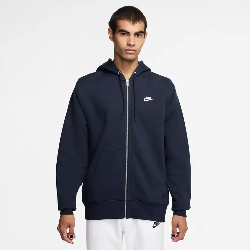 Felpa con cerniera a cappuccio Nike Club Fleece Bleu
