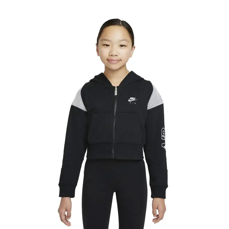 Felpa Con Cerniera E Cappuccio Nero Ragazza XS