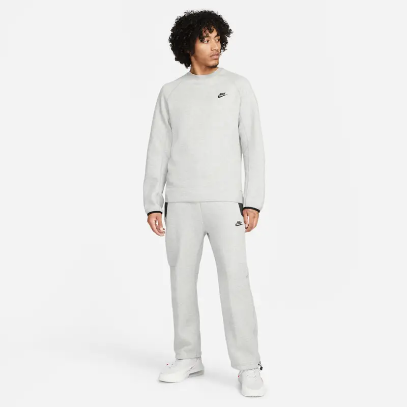 Felpa con scollo rotondo Nike Tech Fleece Gris