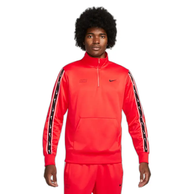 Felpa con zip Nike Sportswear Repeat PK Hz Rouge